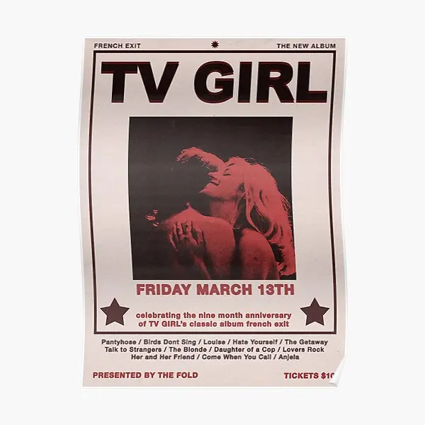 Tv Girl French Exit Concert Poster Art Murale Modern Picture Room Decoration Home Vintage Print Decor Funny Wall No Frame