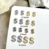 10PCS Exquisite Dollar Sign Nail Charms Metal Alloy Sparkling Rhinestone Nail Art Decorations Accessories For Manicure DIY 1