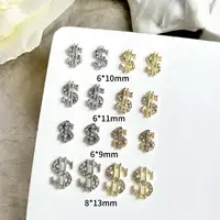 10PCS Exquisite Dollar Sign Nail Charms Metal Alloy Sparkling Rhinestone Nail Art Decorations Accessories For Manicure DIY 1