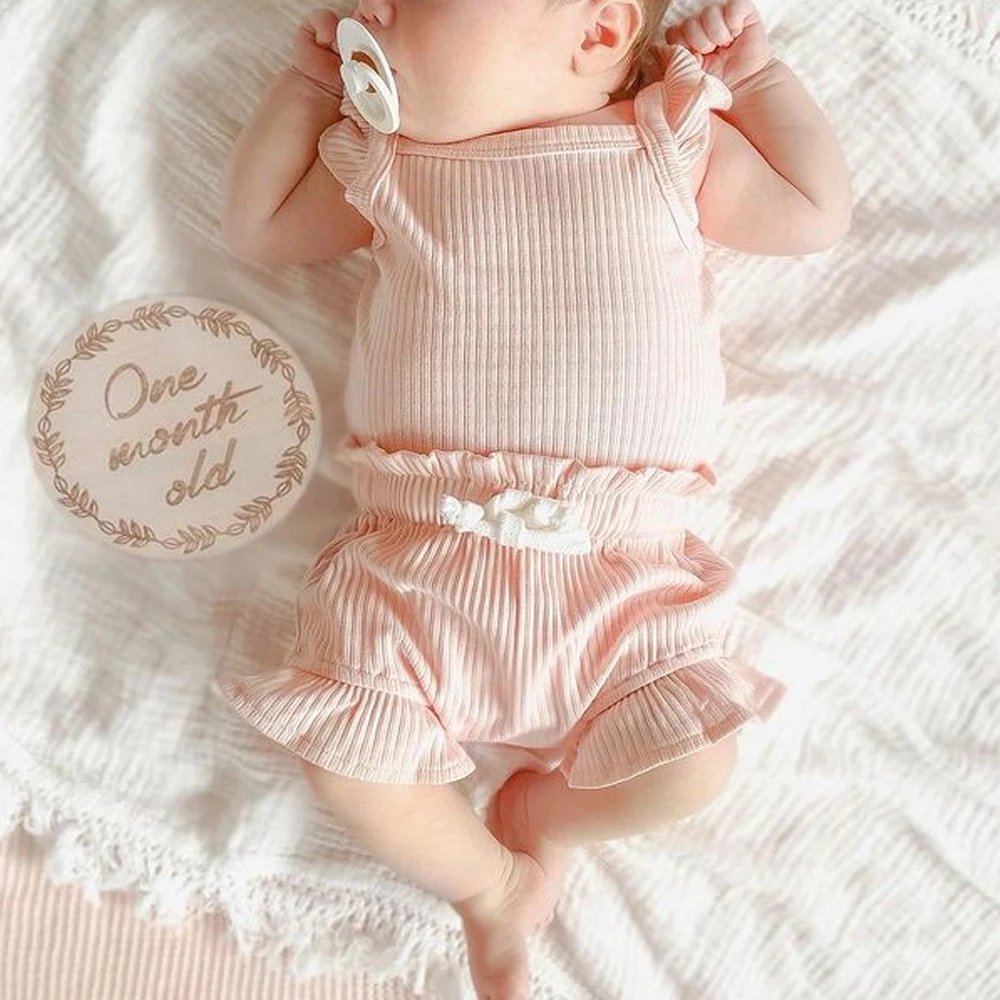 Newborn Girl Mid Season Romper In Blended Stuff Yellow Color