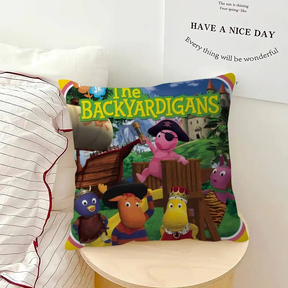 Playful Backyardigans Decorative Throw Pillow Cover - Cozy Square Accent