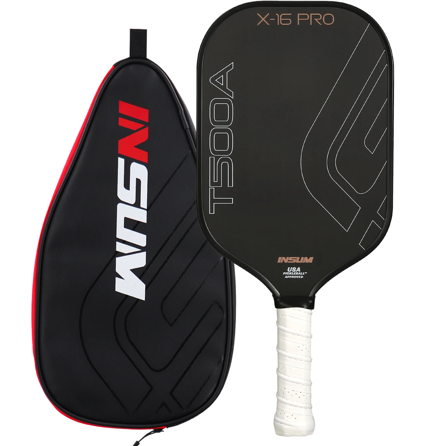 

INSUM T500A Pickleball Paddle Carbon Fiber USAPA Approved Carbon Friction Surface for Maximum Spin Padel Paddle