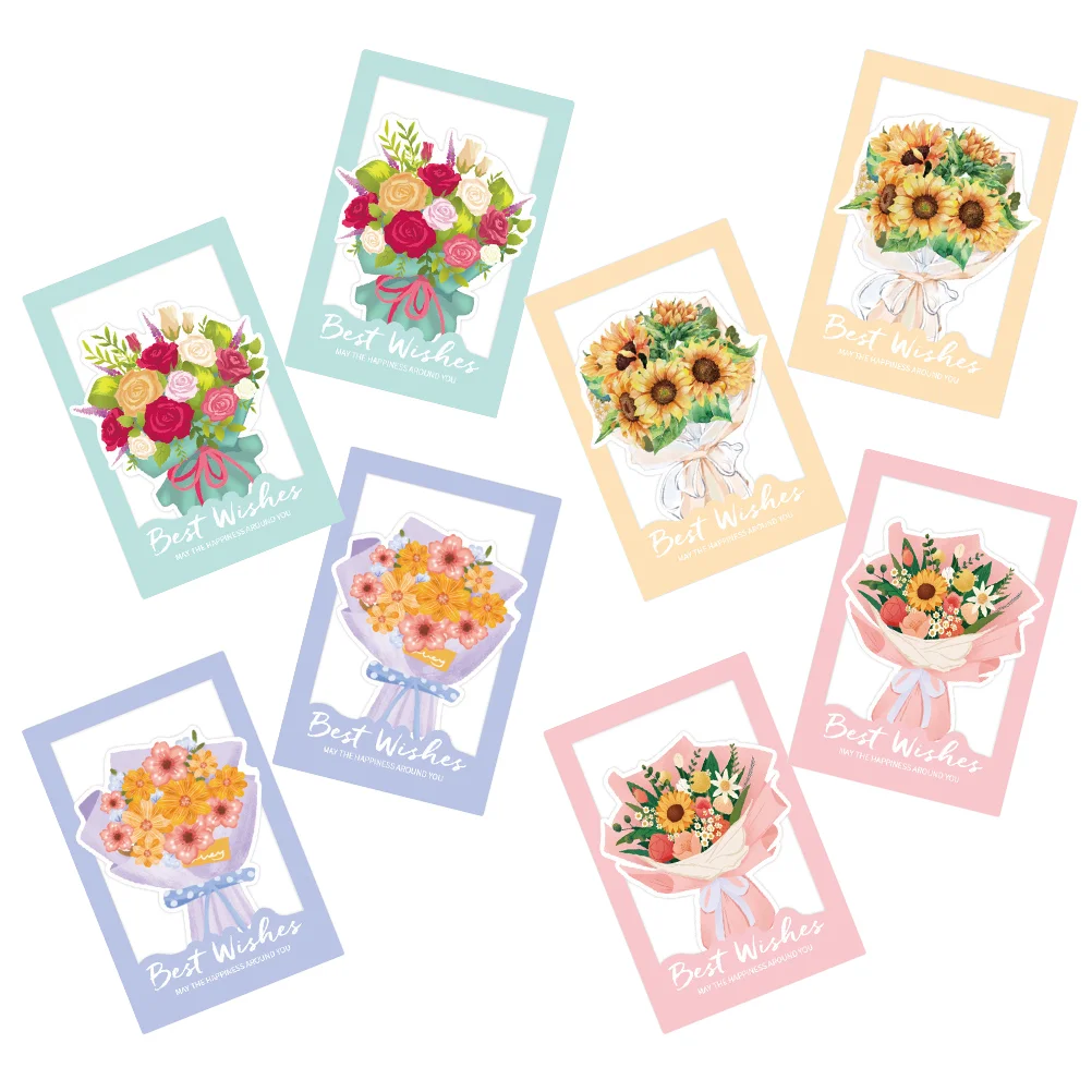 파티 축복 축복 빈 카드 축제, 꽃다발 인사 카드, 8 개