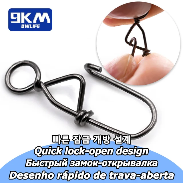 200pcs Duo Lock Fishing Snaps Fastlock Clips & Barrel Swivels Assortment #1-#8