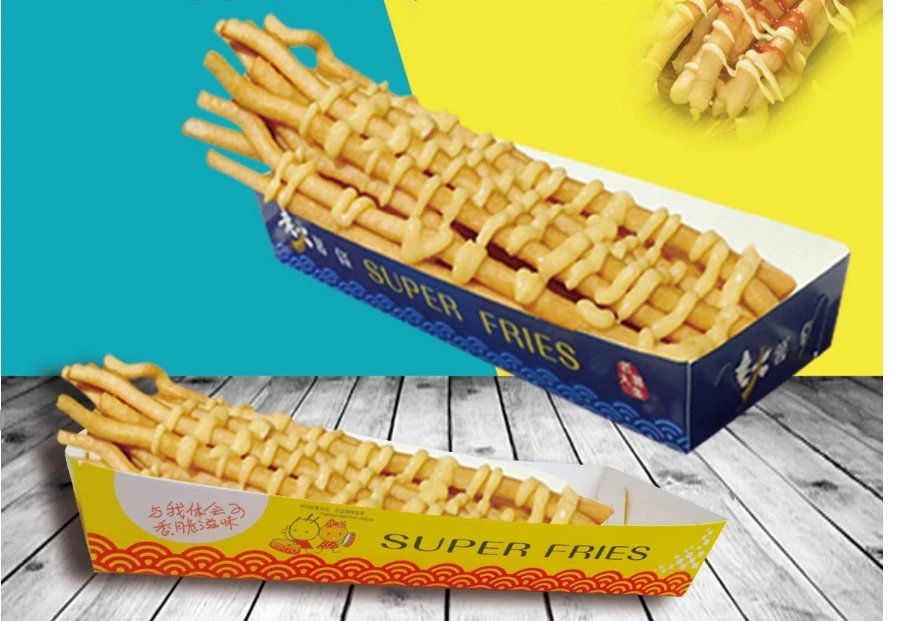 100pcs Extra-Long Kraft Paper French Fry Boxes, Disposable Chips Packaging Containers, ... - SKU PFFB1526 - UGI Packaging