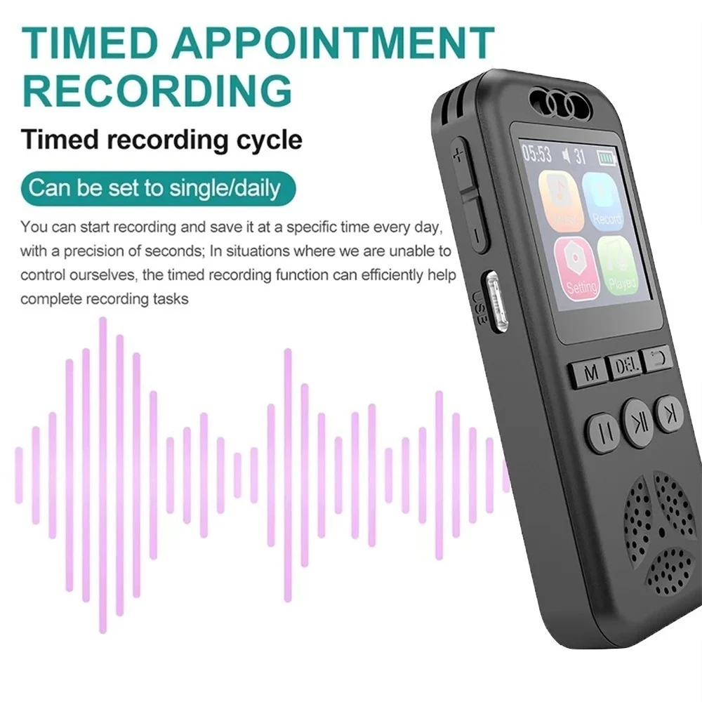 New Digital Audio Voice Recorder MP3 Player Noise Reduction Voice Activated Audio Recorder Sound Recorder For Lecture Interview