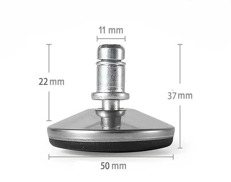 5개의 회전식 캐스터 휠을 고정식(11mm) 스템으로 교체하여 대부분의 사무실 의자에 적합, 미끄럼 방지 고정 발
