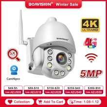 Wifi PTZ IP Camera 8MP 5MP 5X Zoom 4G Two Way Audio AI Auto Tracking  Wireless Camera Outdoor 60m IR Video Home Security Camera