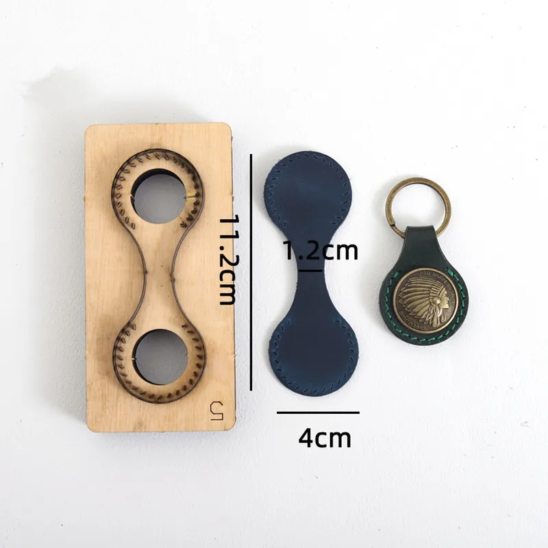 1Pcs 일본 철강 블레이드 나무 다이 키 링 펜던트 가죽 공예 펀치 손 도구 가죽 커터