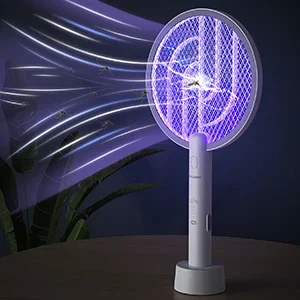 Description Picture 4 of itemAISITIN 2 in 1 Bug Zapper Racket, 3000V Electric Fly Swatter Racket with 1200mAh Battery 3 Layers Mosquito Killer Lamp Indoor