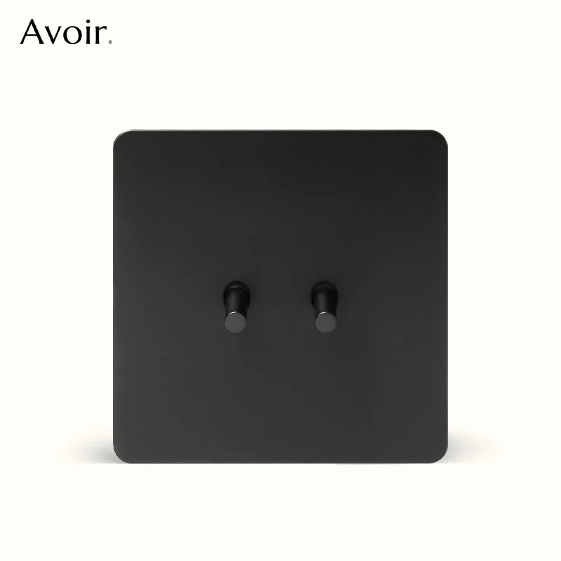 Avoir Wall Toggle Switch 2way Preto Matte Dimmer Painel de Tomada eu fr tipo c Carregador Porta Plug Outlet 86 tipo Tomadas e Interruptores Interruptor com Tomada com Usb Tomada de Parede Aço Inoxidável