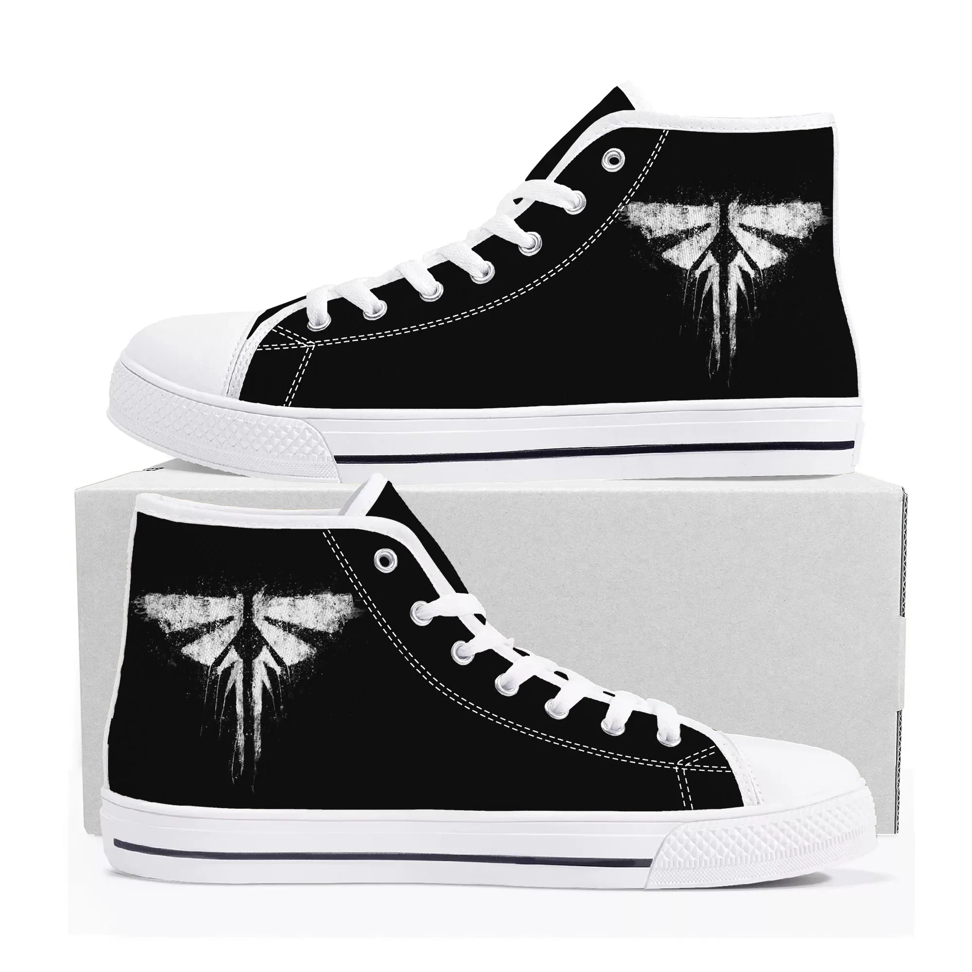 The Last Of Us Fireflies High Top Sneakers Mens Womens Teenager Canvas Sneaker Casual Custom Made Shoes Customize DIY Shoe