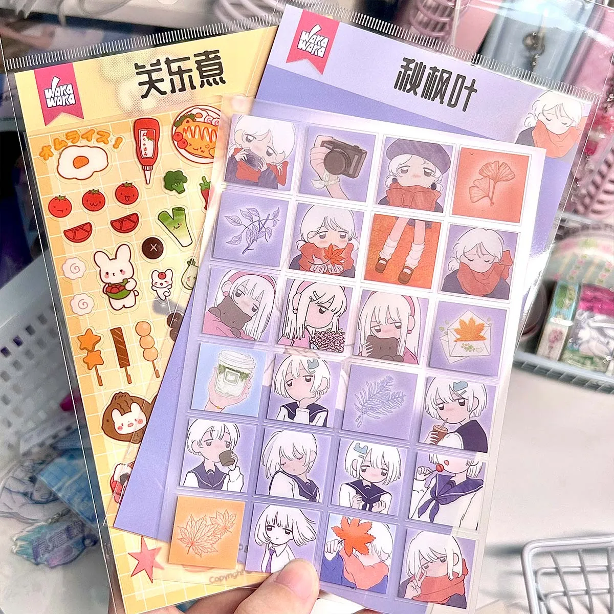 WAKAWAKA Stationery Stickers Autumn of Gastronomy Kawaii Character Deco Stickers For Arts Diy Crafts Album Journal Planner