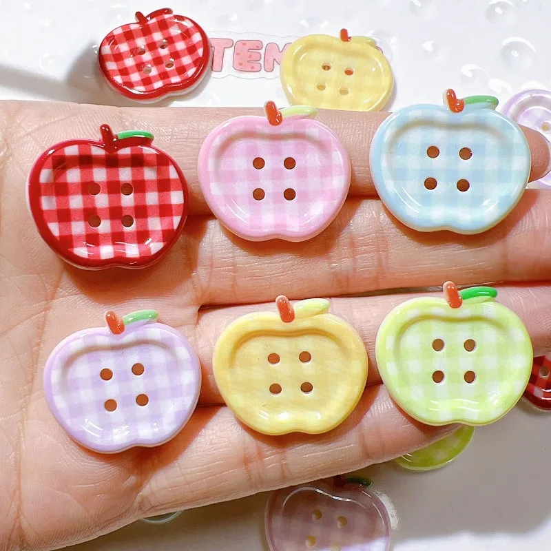 5/10/20/40Pcs Color Apple Shape Button Resin Ornaments DIY Garment Shoes Sewing Crafts Supplies DIY Handmade Patch 2