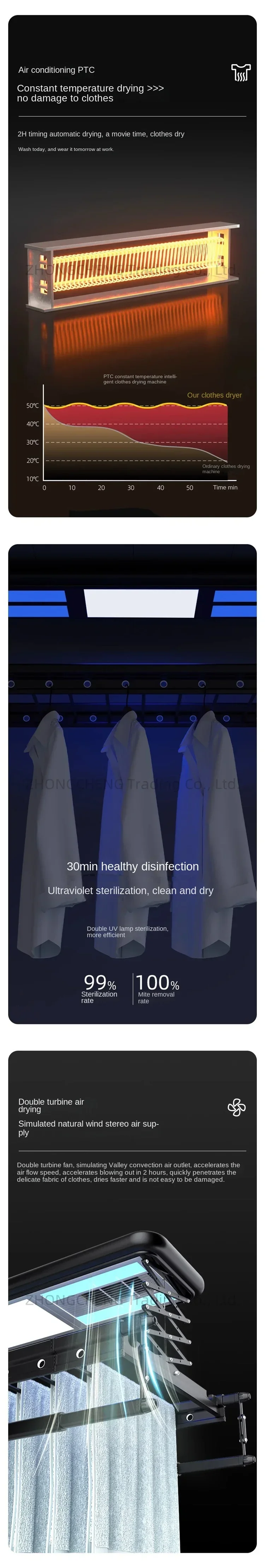 220v Electric Intelligent Remote Control Voice Control Wall Control Drying Rack