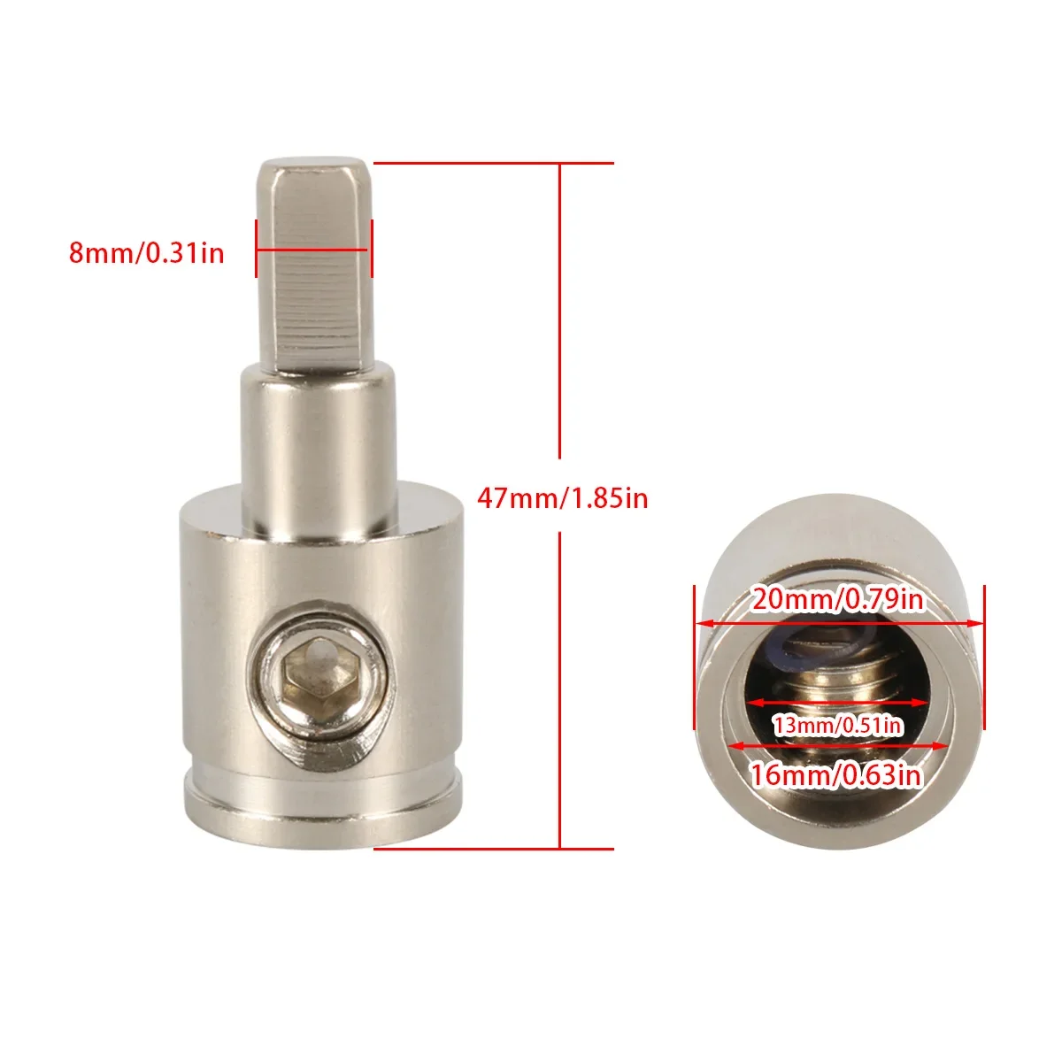 1 Set 0 To 4 Gauge/ 4 To 8 Gauge Amplifier Input Reducer Connection Adapter Car Stereo Audio AWG Pin Power Ground Wire Terminals
