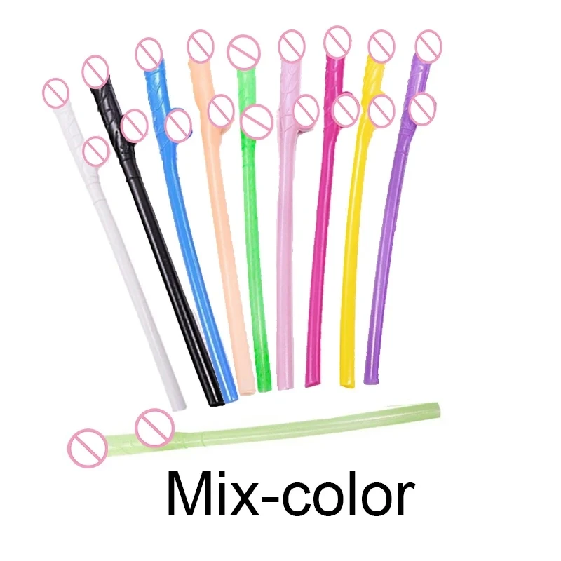 10 pcs Drinking penis straws Bridal Shower Sexy Hen Night Willy Penis Novelty Nude Straw for Bar Bachelorette Party supplies