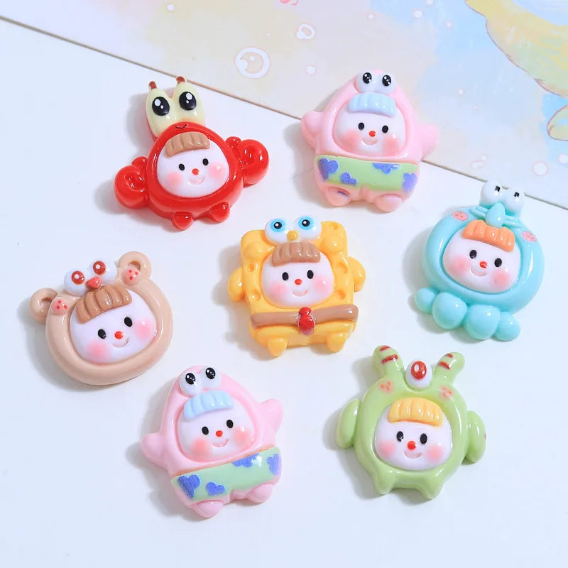 

10Pcs Kawaii Cartoon Young Girl Head Resin DIY Shoes Hat Icebox Barrette Mobile Phone Case Scrapbook Flat Back Patch