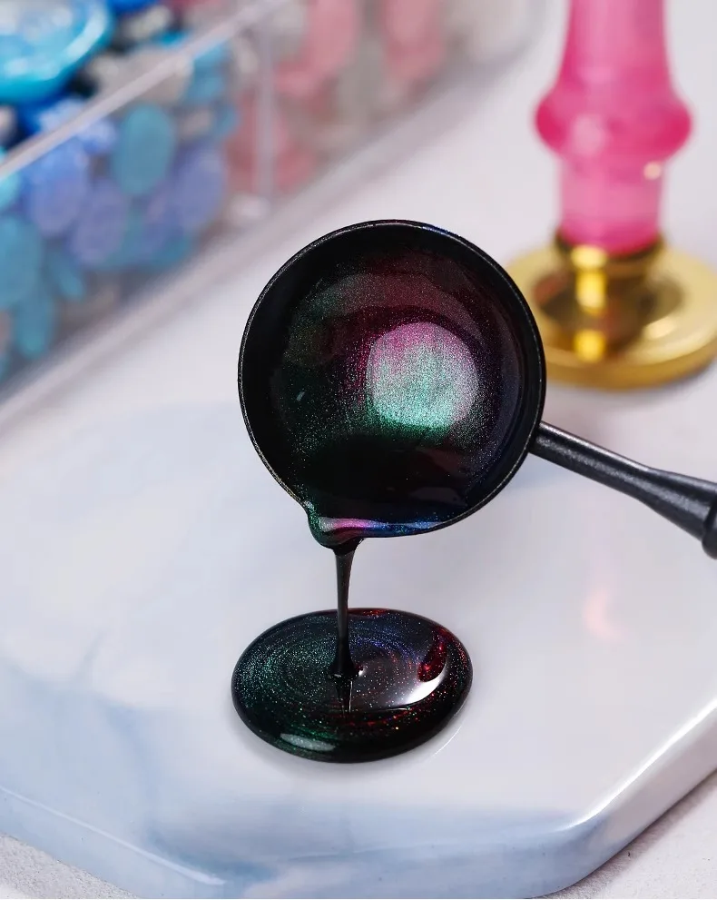 100 Stück/Beutel Aurora Sonnenblume, gemischte Farben, Siegelwachsperlen, für Hochzeitseinladungen, Umschläge, Wein-Geschenkverpackungen – Detail 2