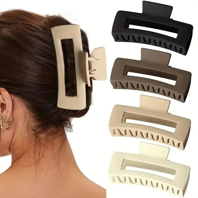 Simple Style Solid Color Hollow Shark Claw Large Hair Claw Hair Accessori
