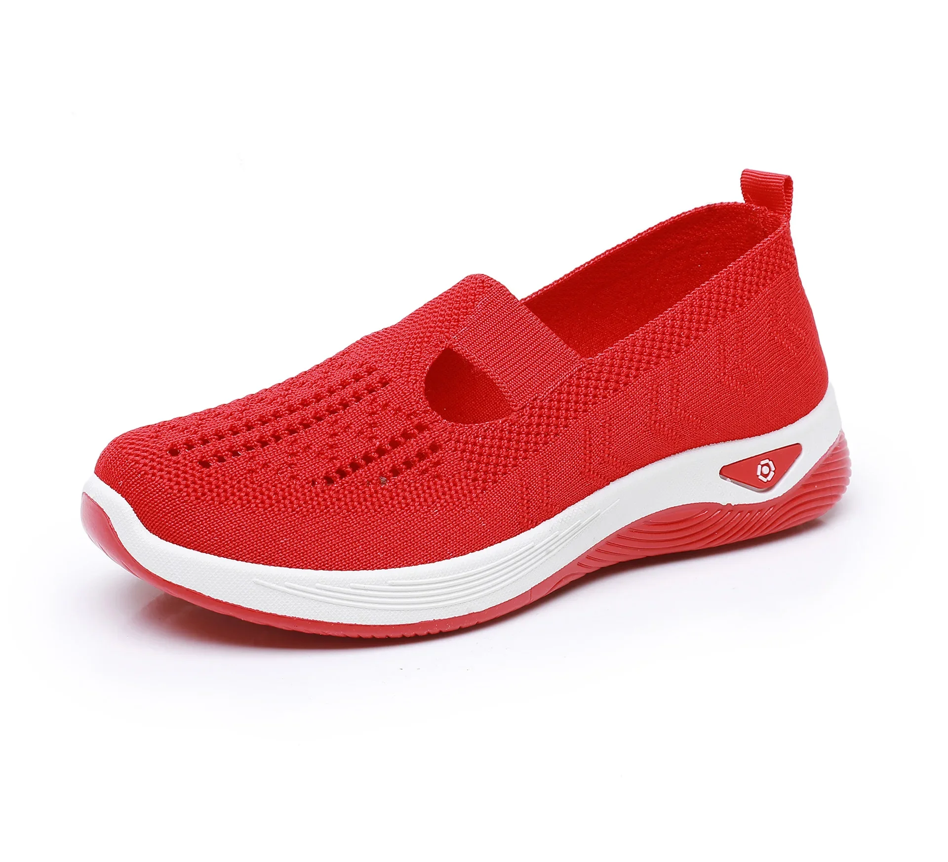 Comfortable Summer Shoes for Elderly Women Breathable Anti Slip Soft Sole Casual Walking Shoes Middle Aged Ladies Flat Sandals