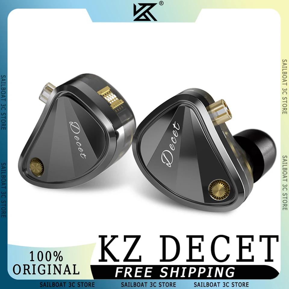 KZ Decet 5DDイヤホン(マイクなし/スイッチ付き)+4.4mmケーブル KZ