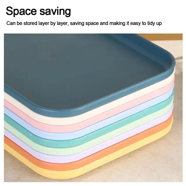 Multiple Colors Rectangular Plastic Pallet Tray Food Bread Pan Storage Tray Hotel Service Tray Dessert Pallet Hotel Service Tray 5