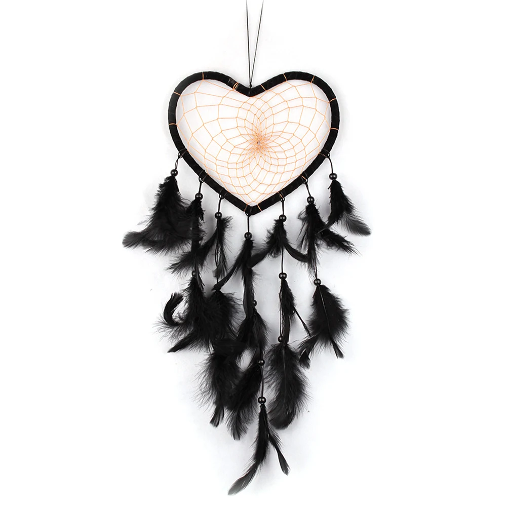 Dream Catcher Wind Chimes Art Chimes Home Craft Dreamcatcher Ornament Hanging Bedroom Decoration Gift Black Indian Feather 3
