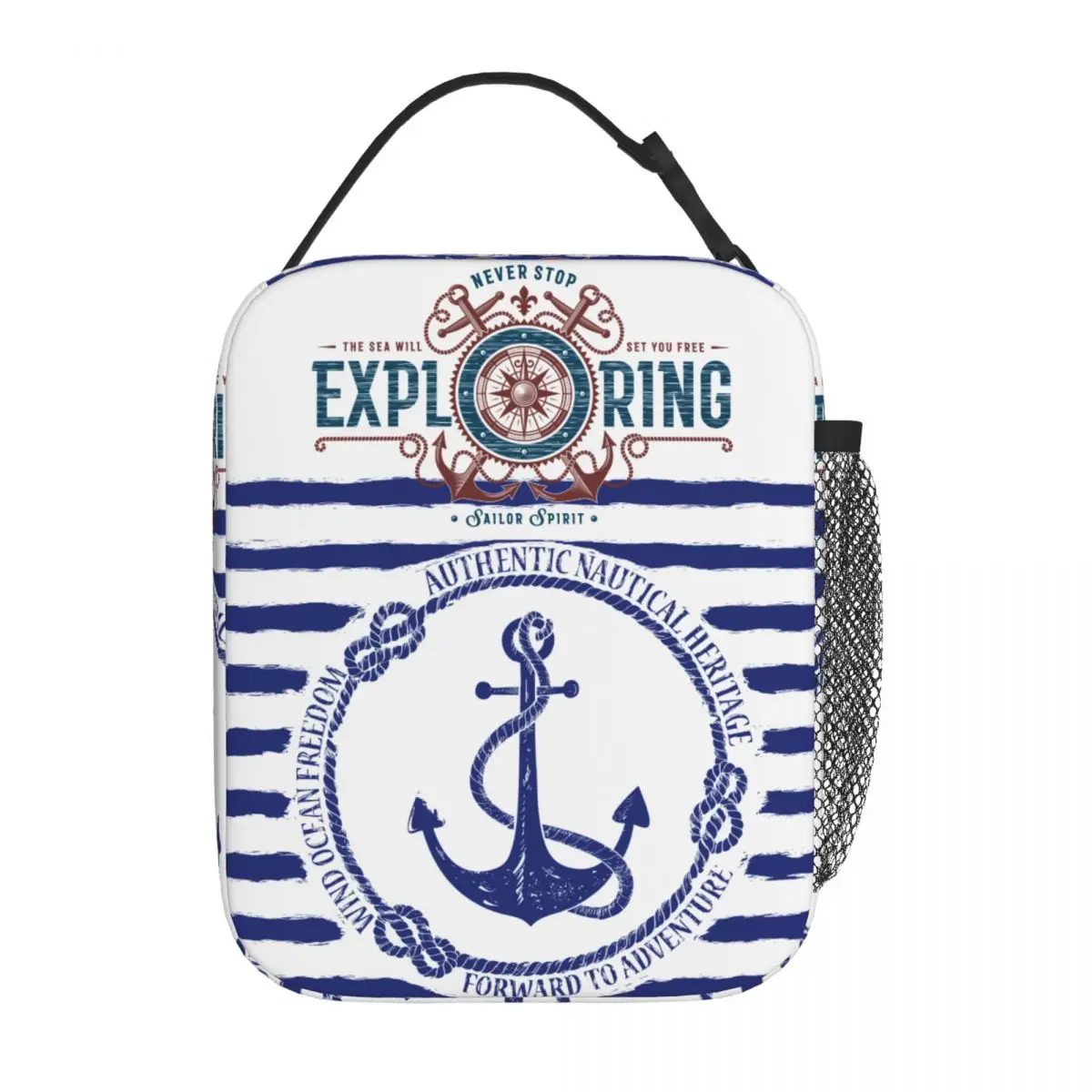 

Vintage Sailor Sea Exploring Anchor Accessories Insulated Lunch Bags Compass Anchors Unique Design Thermal Cooler Food Bento Box