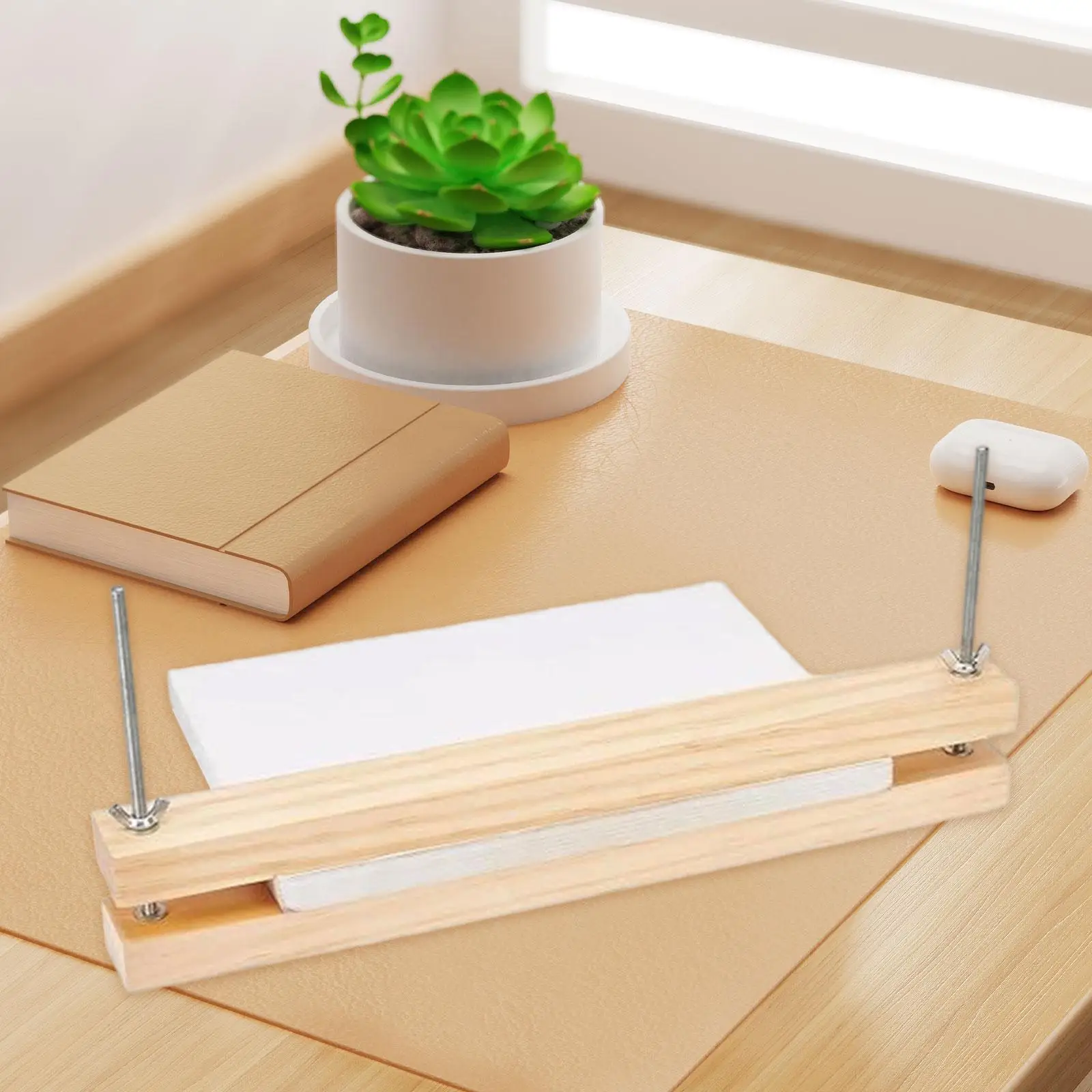 Wooden Bookbinding Press Convenient Multifunctional Bookbinding Machine for Desktop Office School Cardboard Ticket Marking - 2