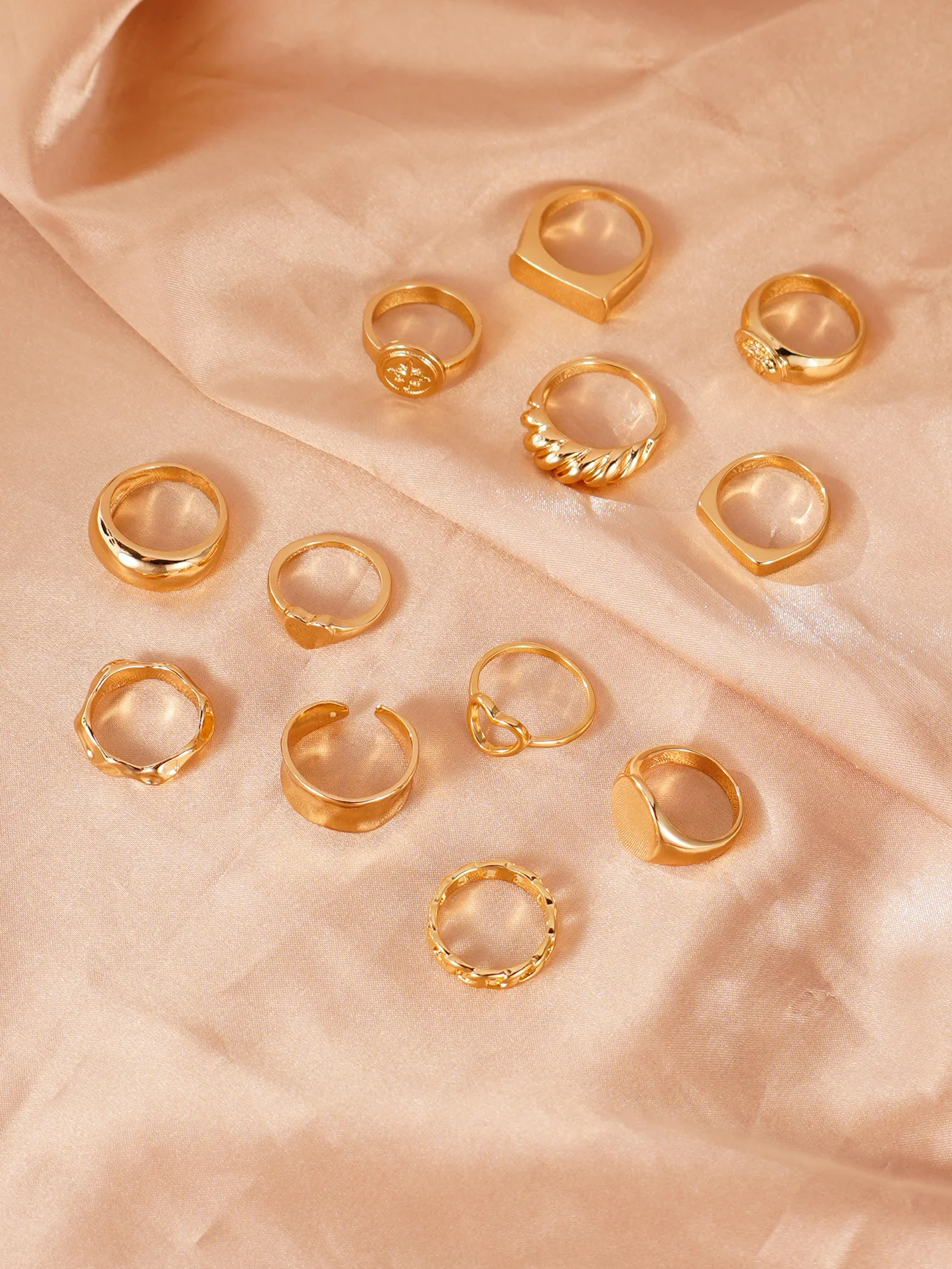 12pcs Punk Line Rings for Women