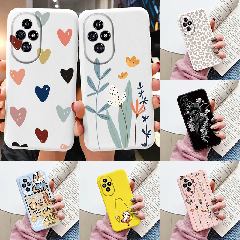 Beautiful Floral Heart and Leopard Print Soft Silicone Matte Protective Case
