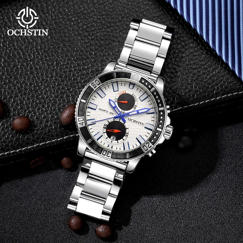OCHSTIN Originale Series Multi-functional Quartz Watch Steel Strap HD Glow-in-the-dark Gentleman Quartz Watch