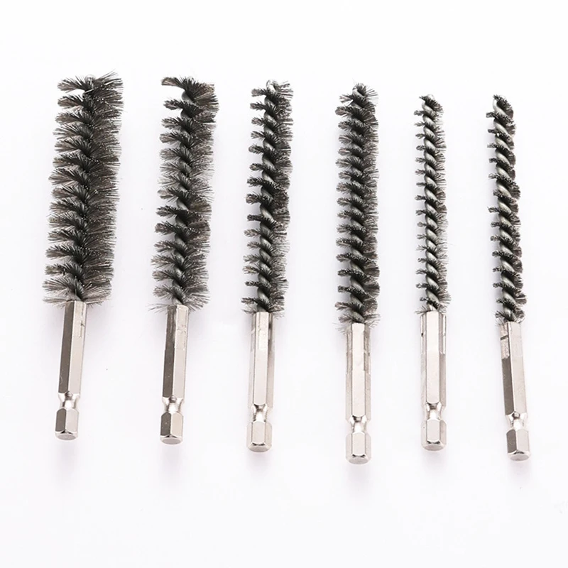Wire Tube Machinery Cleaning Brush Rust Cleaner Washing Polishing Tools 6 Pcs for Automotive Manufacturing Processing cleaning brush,wire brush