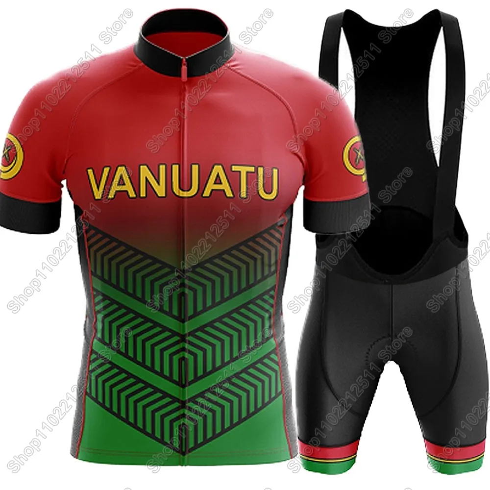 Vanuatu Cycling Jersey Set Summer Mens Clothing Road Bike Suit Mountain Bicycle Shirt Bib Shorts MTB Ropa Maillot