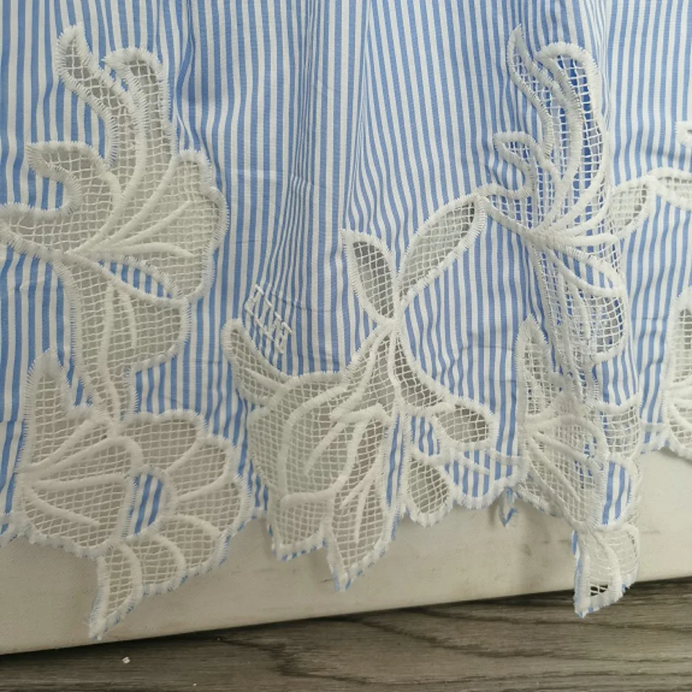 Yarn-dyed Cloth Skirt Bilateral Floral Embroidery Cotton Fabric