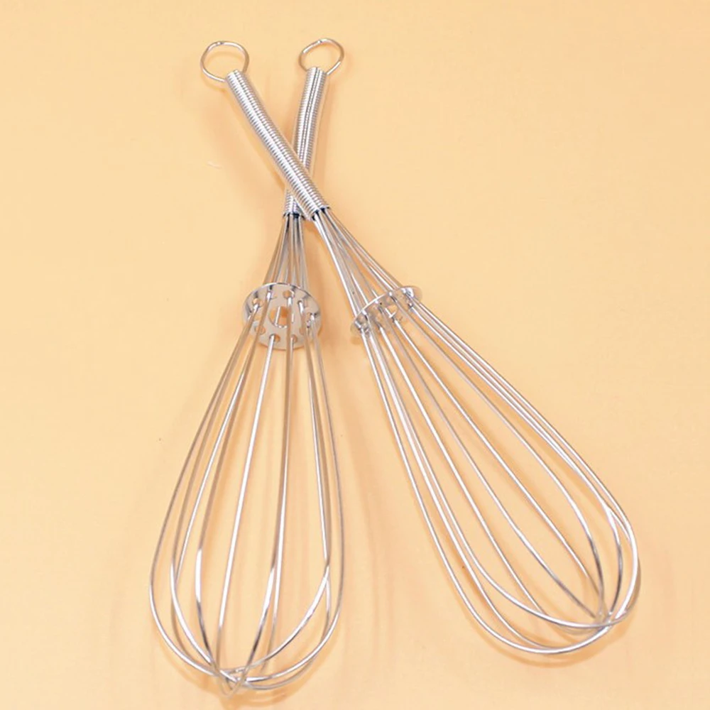 3PCS Hand Crank Beater Stainless Steel Hand Whisk Manual Mixer Kitchen