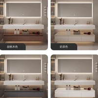 Bathroom Furniture Skin Sensor Bathroom Vanity Cabinet With Sink And Mirror Integrated Arc Washing Table Combination To Wash 4