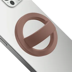 Grippopso Magnetic Silicone Phone Holder with Loop Grip Stand (Brown)