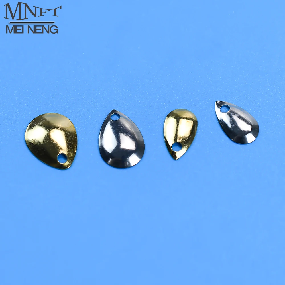 60Pcs Metall Tropfen Köder Köder Spinner Klingen Glatte Harten Köder DIY Zubehör Goldene Silber Spinner Klingen für Angeln lockt