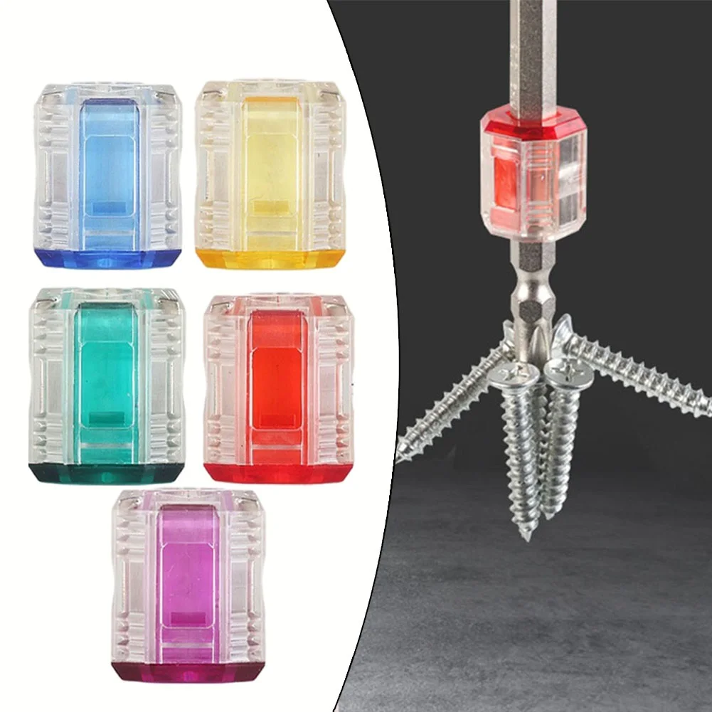 

5pcs Screwdriver Magnetizer Demagnetizer Magnetic Bit Holder Magnet Ring Color Batch Head Fixator Magnetized New