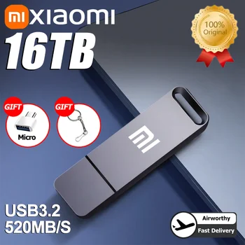 Xiaomi Original Pen Drive 16TB USB 3.2 Flash Drive High-Speed Pen Drive Type-C Metal USB Memory For Computer Storage Devices2025 1