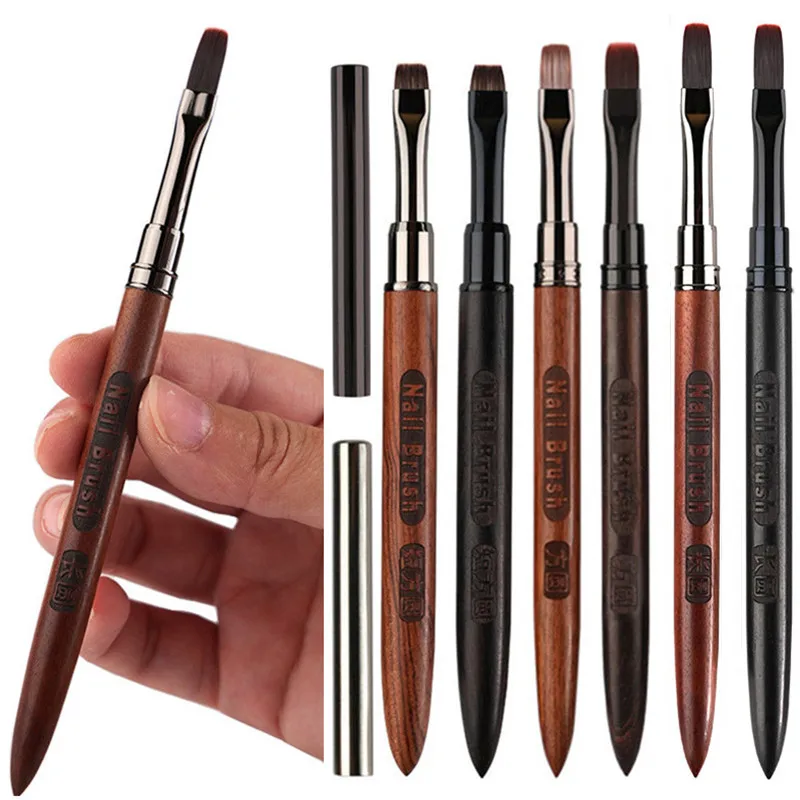Sandalwood Gel Painting Brush Nail Art For Gel Tip Extension Acrylic Builder Accessory Nail Art Brushes Gel Nail Brush