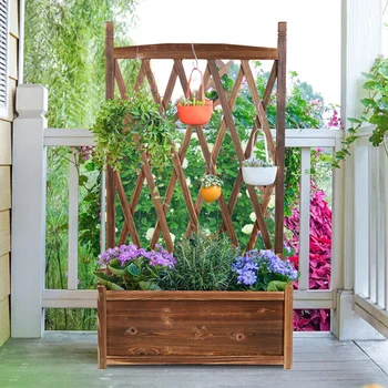 Raised Planter Box with Trellis 1