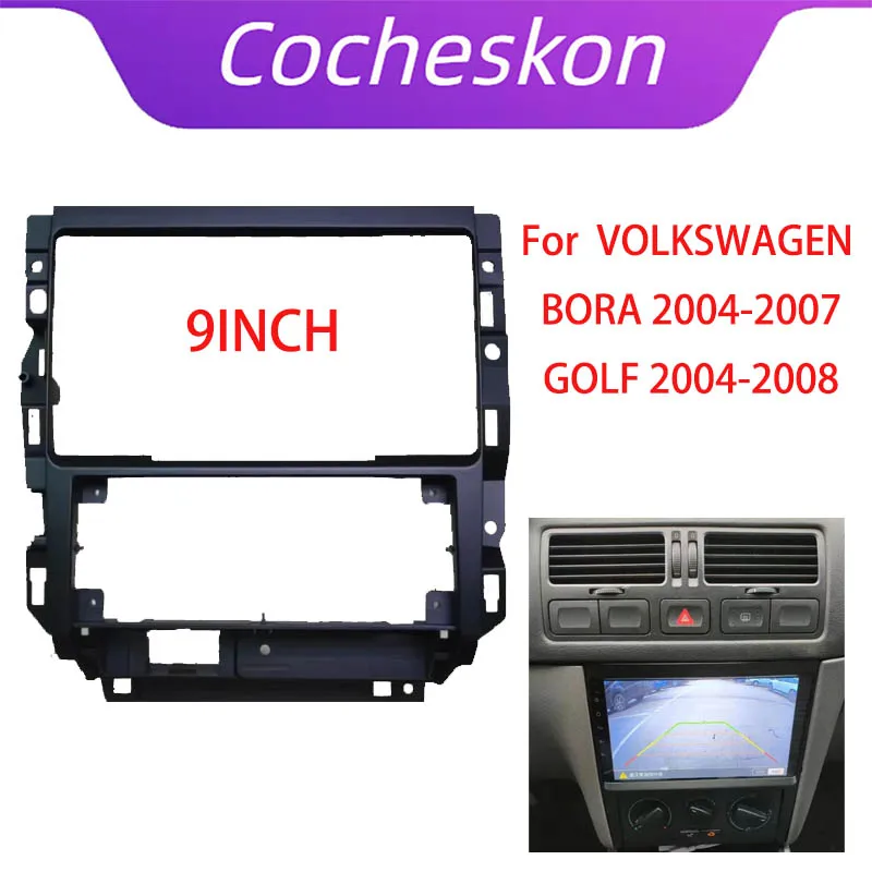 9 Inch Car Frame Fascia Adapter For Volkswagen Bora GOLF 2004-2008 Android Radio Dash Fitting Panel Kit radio installation frame radio installation accessories radio frame radio panel