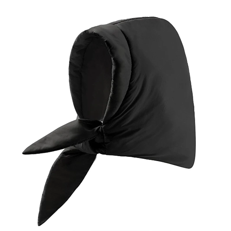 1PC Hat Headscarf Down Cotton Triangle Scarf Warm Winter Hood Puff Outdoor Women Neck
