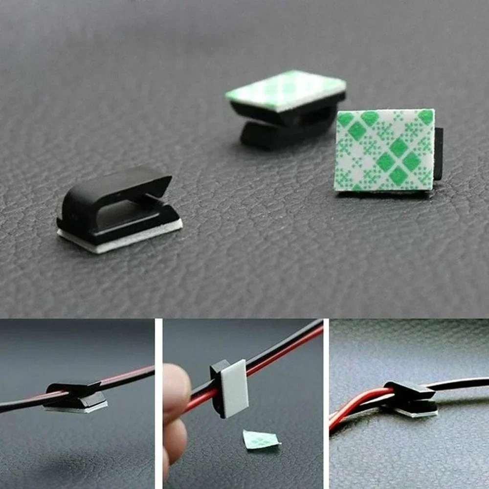 Cable Organizer Clamp Wire Clip Self-adhesive for Desktop Car Office