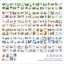 Vintage World-Inspired Collage Stickers Set - 50 Pieces for Creative DIY Journaling and Scrapbooking (B)