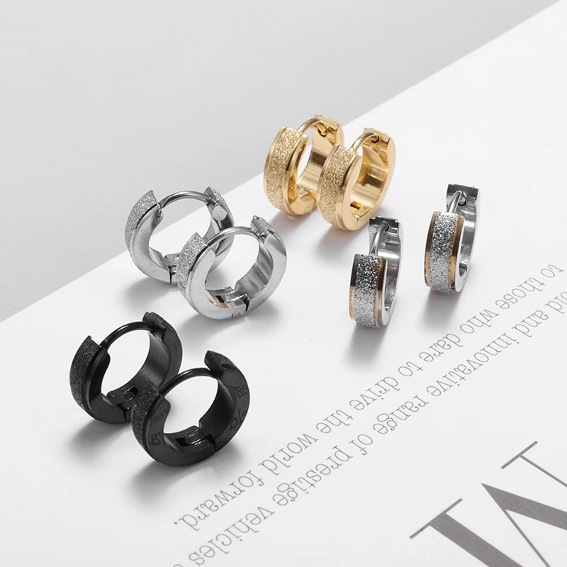 Orecchini A Cerchio Vintage 16mm - In Acciaio Chirurgico Ipoallergenico, Per Uomo E Donna, Argento E Nero - Foto 12