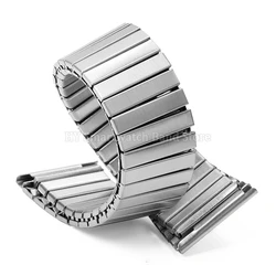 Universal Stainless Steel Stretch Watch Band - Elastic Wrist Strap - M - 145mm (Silver)